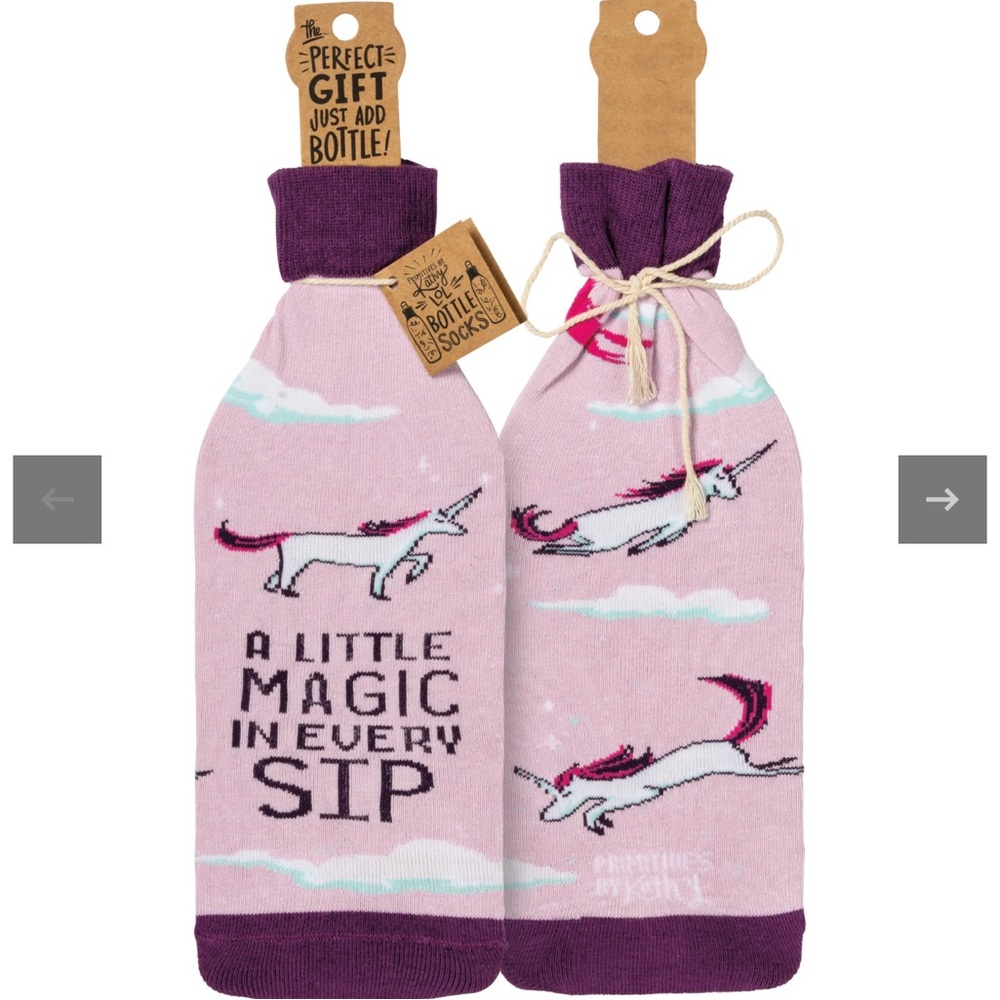 Primitives by Kathy “Pink Unicorn Magic” Wine Bottle Sock
